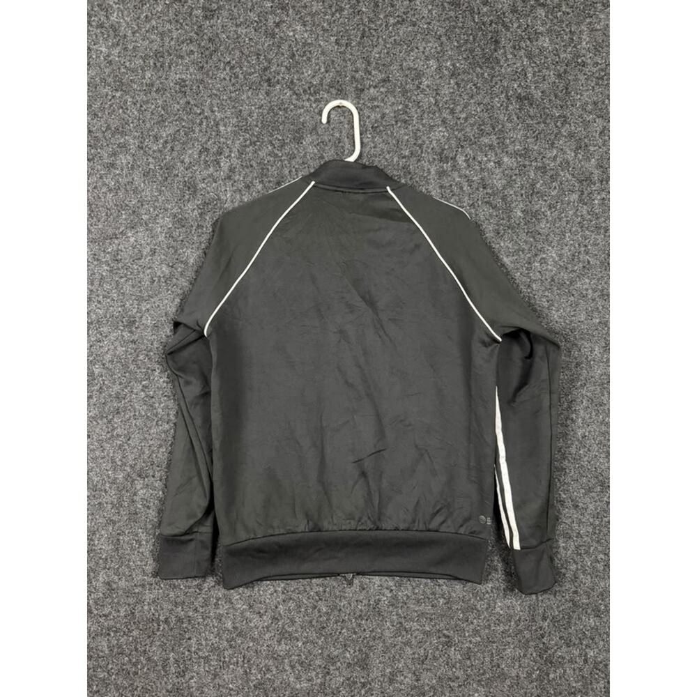 Adidas Originals Womens L Black White 3 Stripe Full Zip Track Jacket Trefoil - Picture 2 of 7